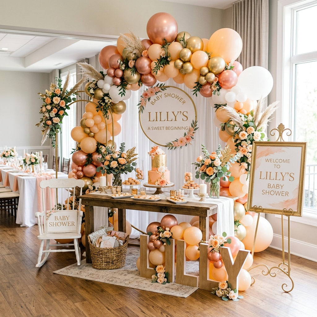 Peach & Gold Birthday